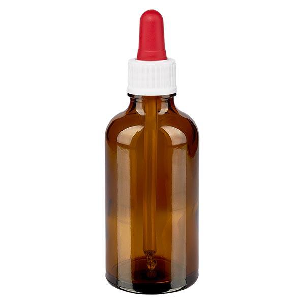 Butelka apteczna brązowa 50ml pipeta biała/czerwona szt. Butelka apteczna brązowa 50ml pipeta biała/czerwona szt.