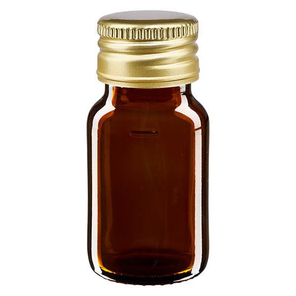 Butelka na lek 30 ml brązowa, z zakrętką ze złotego aluminium ApoGlas. Farmaceutyczna jakość produkcji UE. Gwint 28 mm (PP28). (syrop, butelka z lekkiego szkła) Butelka na lek 30 ml brązowa, z zakrętką ze złotego aluminium ApoGlas. Farmaceutyczna jakość produkcji UE. Gwint 28 mm (PP28). (syrop, butelka z lekkiego szkła)