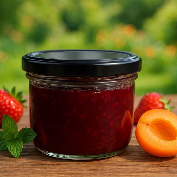 Słoik 230 ml z pokrywką BasicSeal w kolorze czarnym UN..