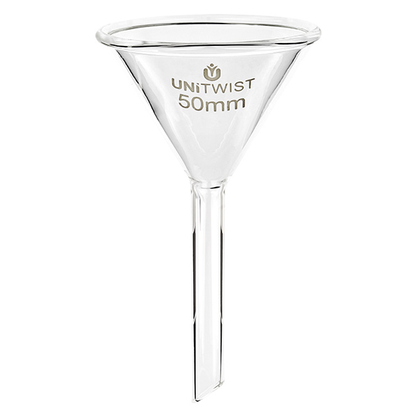Szklany lejek &#248;50 mm z borokrzemianu UNiTWIST