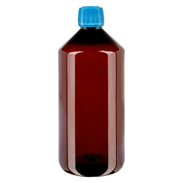 Butelka PET 1000ml z niebieską nakrętką OV Butelka PET 1000ml z niebieską nakrętką OV