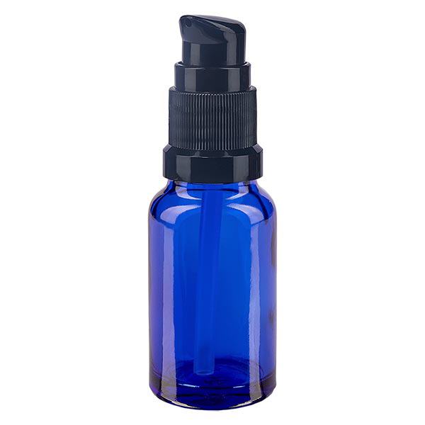 Butelka apteczna niebieska 10ml zakrętka z pompką czarna St Butelka apteczna niebieska 10ml zakrętka z pompką czarna St