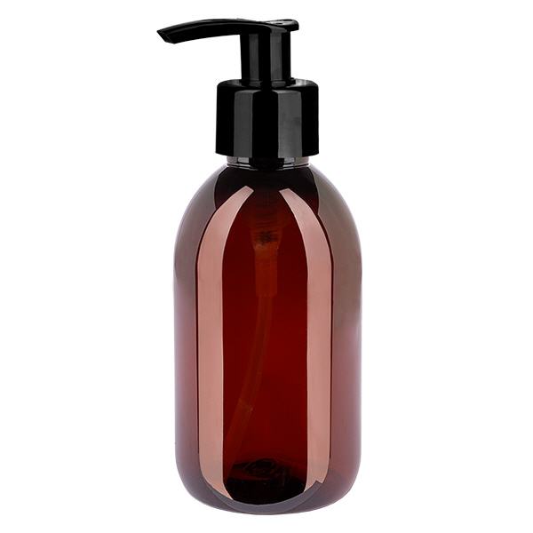 Butelka PET 250ml z pompką dozującą czarna Butelka PET 250ml z pompką dozującą czarna