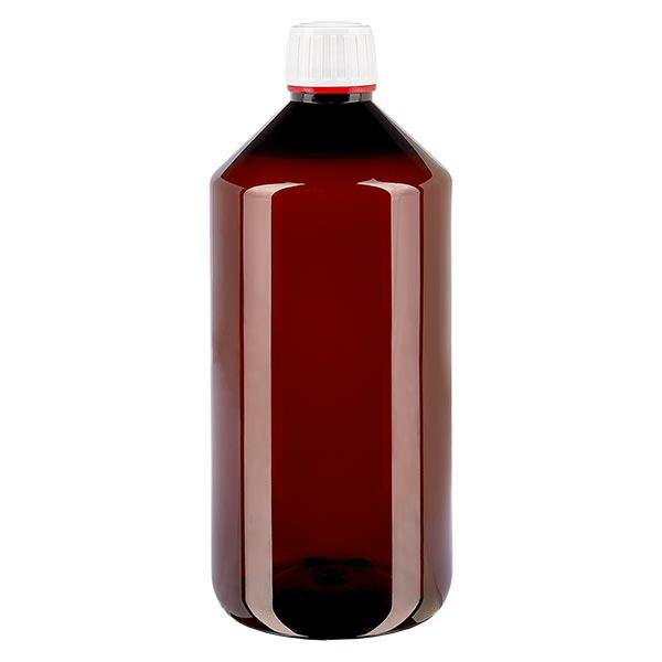 Butelka PET 1000 ml z bia&#322;ymi drobnymi rowkami OV