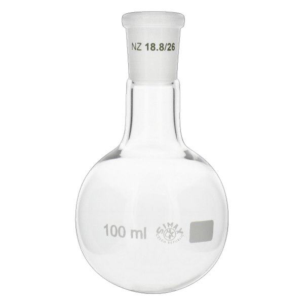 Kolba okrągłodenna 100 ml ze standardowym szlifowanym złączem (19/26) Kolba okrągłodenna 100 ml ze standardowym szlifowanym złączem (19/26)