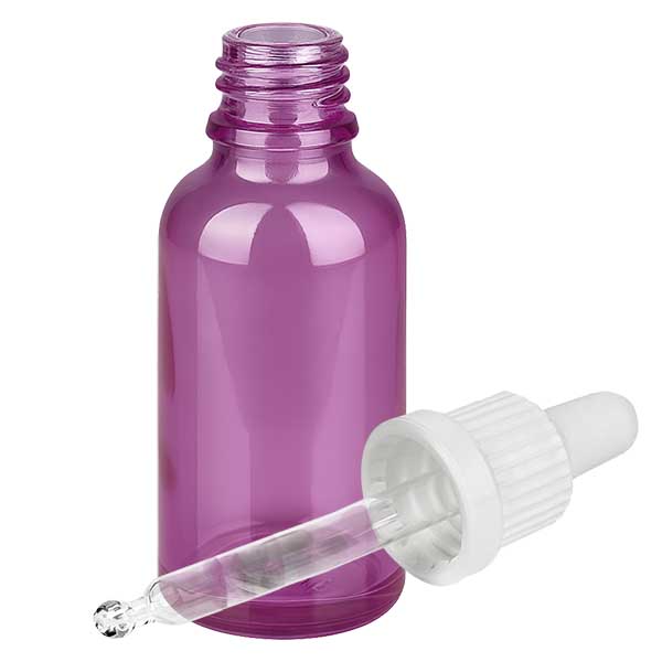Butelka z pipet&#261; 30 ml bia&#322;a oryginalna zakr&#281;tka PurpleLine UT18/30