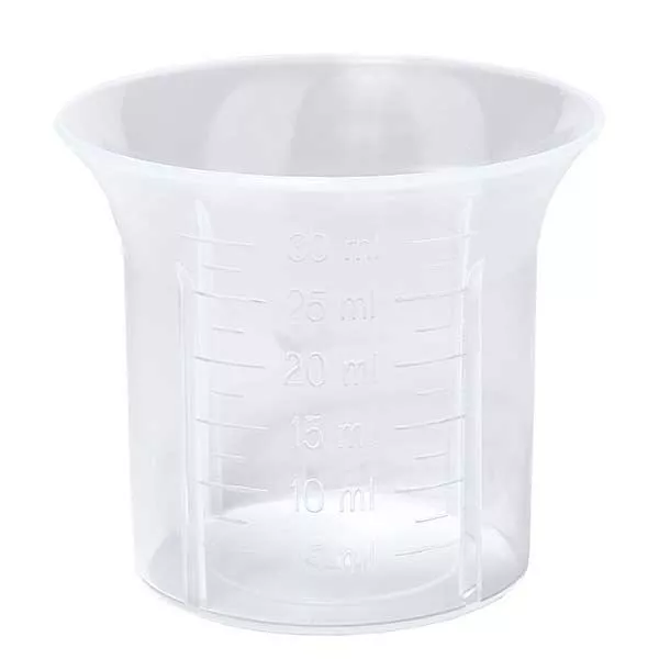 Przezroczysty kubek dozujący 30 ml ze skalą ApoGlas. Jakość farmaceutyczna. Gwint 28 mm. Np. do butelek na leki ApoGlas® Euro. Przezroczysty kubek dozujący 30 ml ze skalą ApoGlas. Jakość farmaceutyczna. Gwint 28 mm. Np. do butelek na leki ApoGlas® Euro.