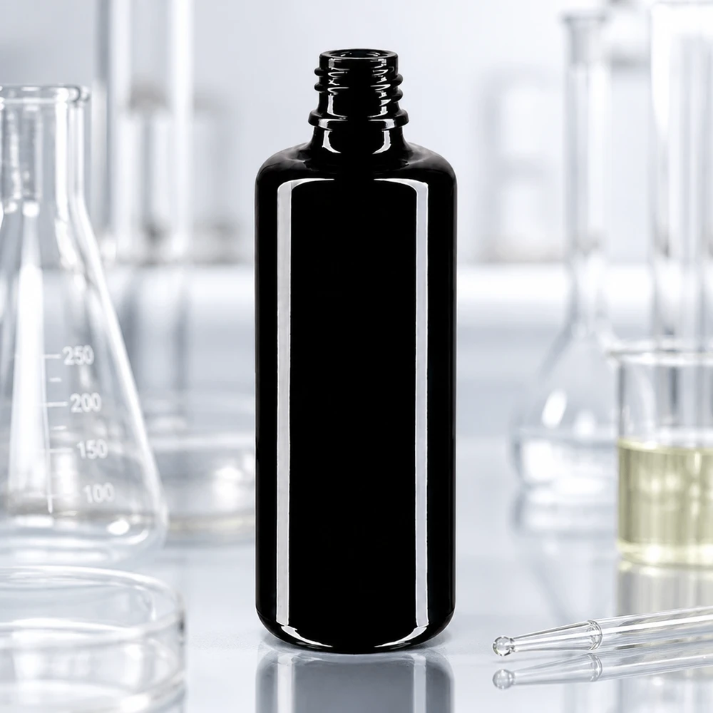 Butelka z zakraplaczem Orion 100 ml wykonana z fioletowego szkła Miron z precyzyjnym zakraplaczem do dokładnego dozowania.
