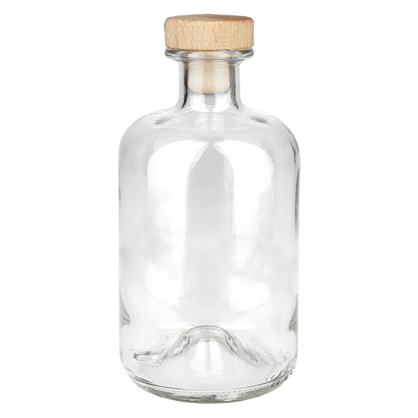 Butelka apteczna Eco 500 ml z drewnianym korkiem UNiTWIST®