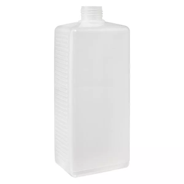 1000 ml kwadratowa butelka HDPE naturalna, bez nakrętki 1000 ml kwadratowa butelka HDPE naturalna, bez nakrętki