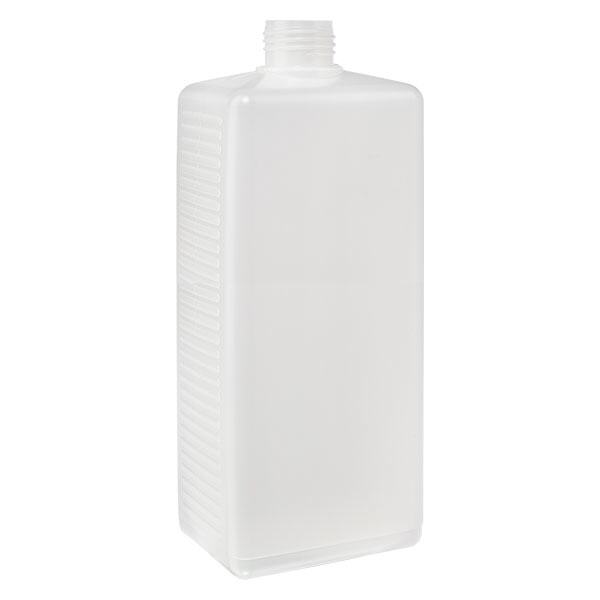 1000 ml kwadratowa butelka HDPE naturalna, bez nakr&#281;tki