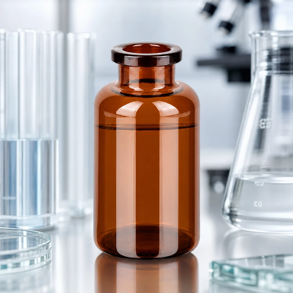 Butelka iniekcyjna z bursztynowego szkła 20 ml UV-schützendes Braunglas Vial 20ml für medizinische Laborumgebungen