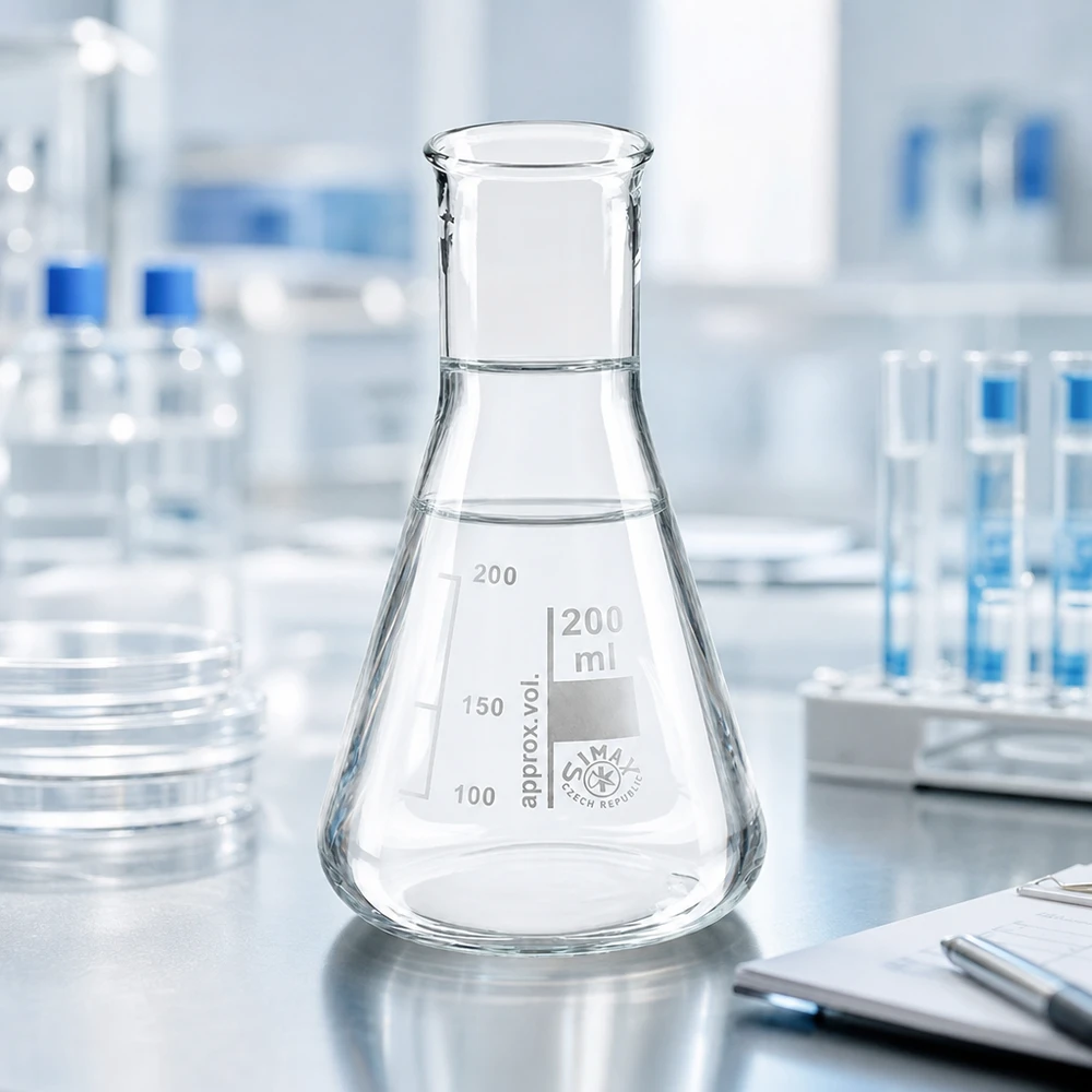 Kolba Erlenmeyera 200 ml z wąską szyjką Kolba Erlenmeyera 200 ml z wąską szyjką