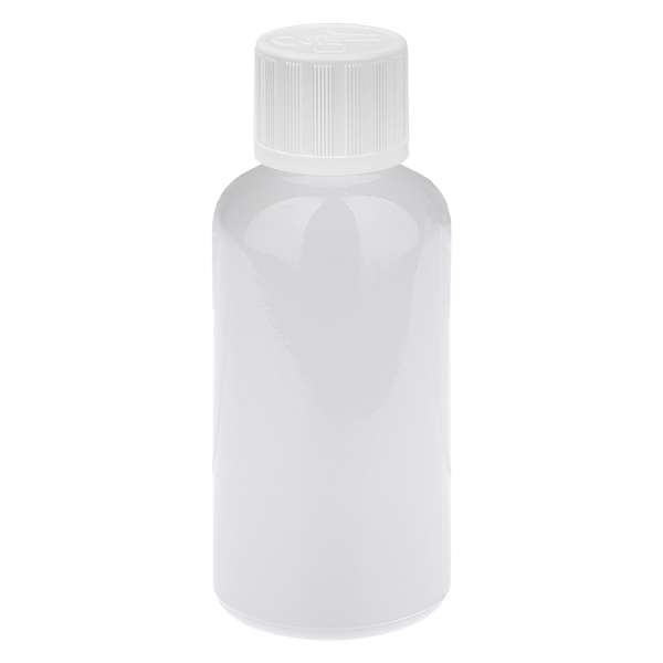 Butelka z zakraplaczem 50 ml, 1,2 mm, biała, standardowa z zabezpieczeniem przed dziećmi WhiteLine UT18/50 Butelka z zakraplaczem 50 ml, 1,2 mm, biała, standardowa z zabezpieczeniem przed dziećmi WhiteLine UT18/50