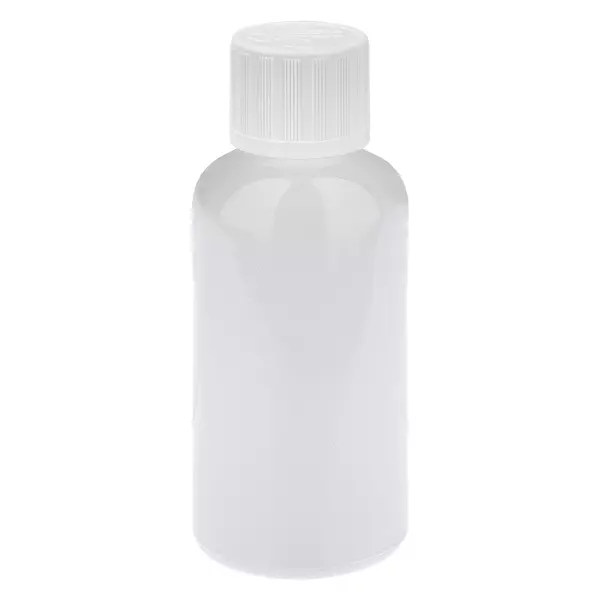 Butelka z zakraplaczem 50 ml, 1,2 mm, biała, standardowa z zabezpieczeniem przed dziećmi WhiteLine UT18/50