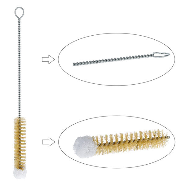 Okr&#261;g&#322;a szczotka do czyszczenia z bawe&#322;nian&#261; g&#322;&#243;wk&#261; 16 mm. Idealna do czyszczenia prob&#243;wek. Naturalne w&#322;osie i bawe&#322;na. Ca&#322;kowita d&#322;ugo&#347;&#263; 22 cm.
