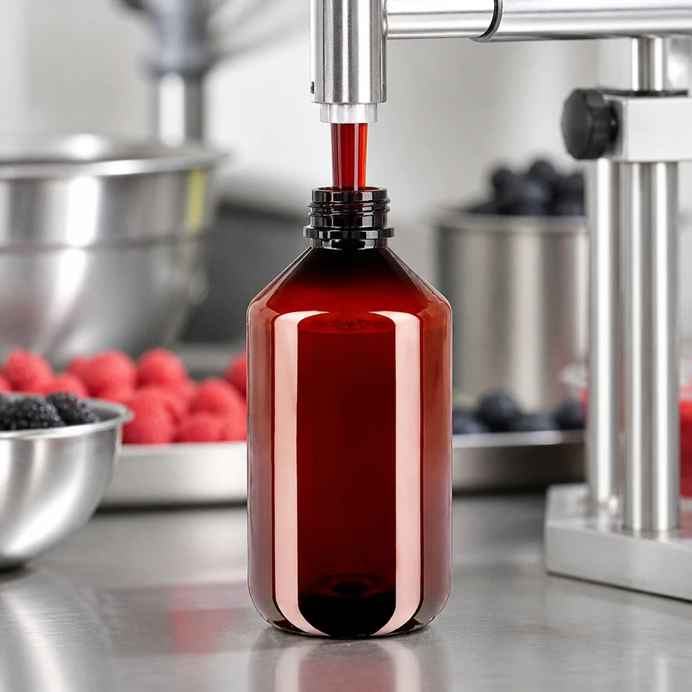 Butelka PET 500 ml z białym standardem OV Automatyczne rozlewanie soku jagodowego do brązowych butelek PET o pojemności 500 ml z zakrętką