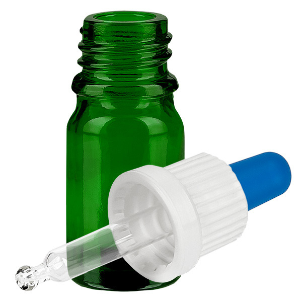 Butelka do leków płynnych 5 ml, biała/niebieska OV GreenLine UT18/5