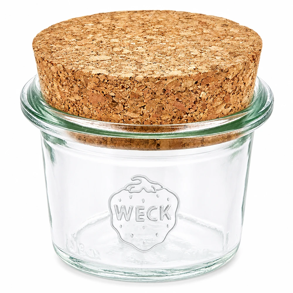 Kubki 35ml WECK RR40 z korkiem naturalne 35ml WECK RR40 słoik z naturalnym korkiem słoik na przetwory mały słoik do przechowywania przypraw dżemu