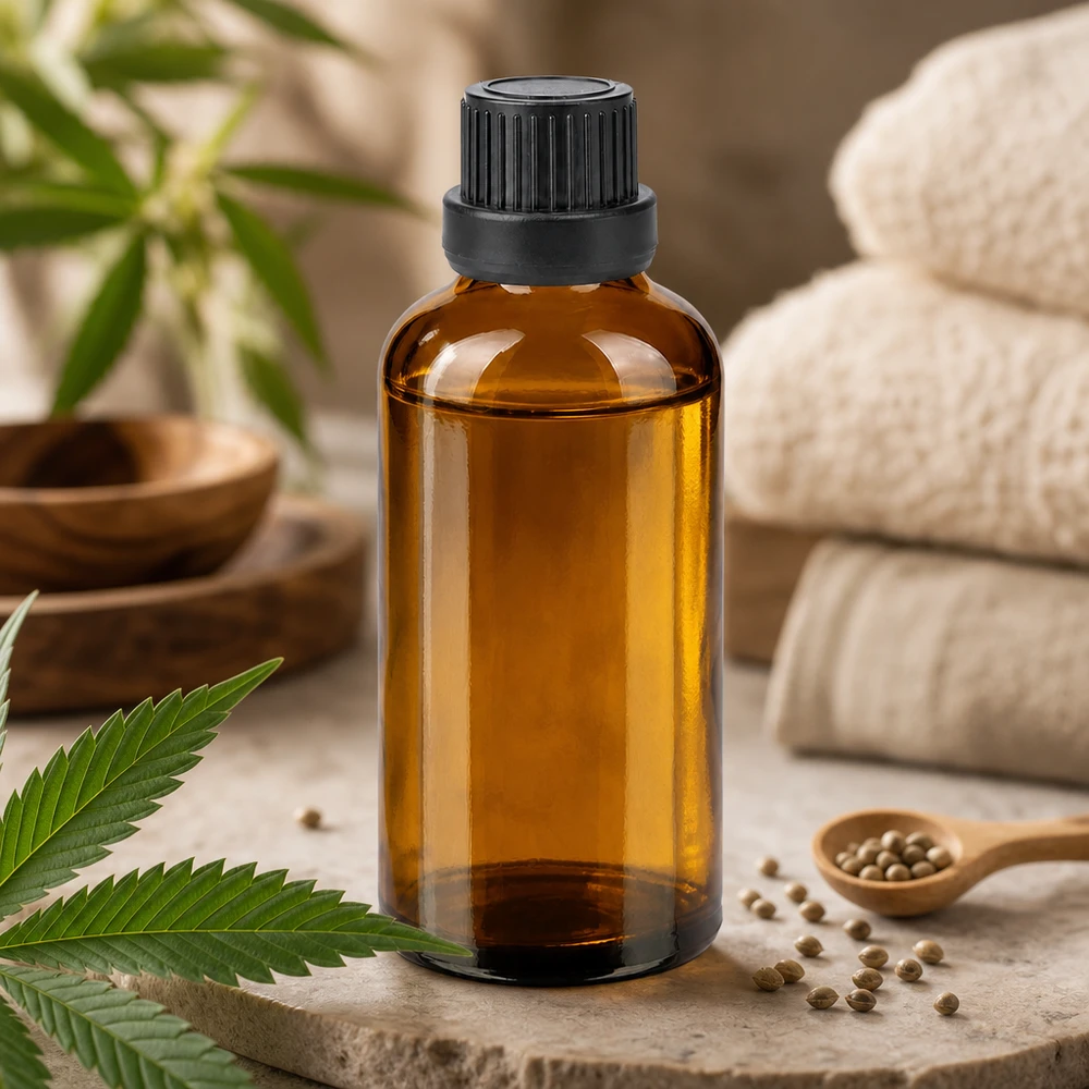 Butelka szklana BrownLine 50 ml z czarną zakrętką SV do naturalnych olejków i nalewek