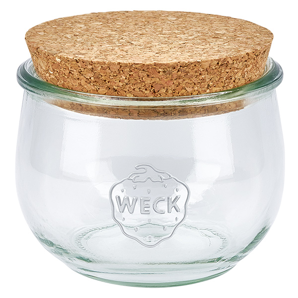 Słoik tulipan 580ml WECK RR100 z korkiem naturalny 580ml WECK słoik tulipan RR100 z pokrywką z naturalnego korka słoik na przetwory słoik do przechowywania przezroczysty