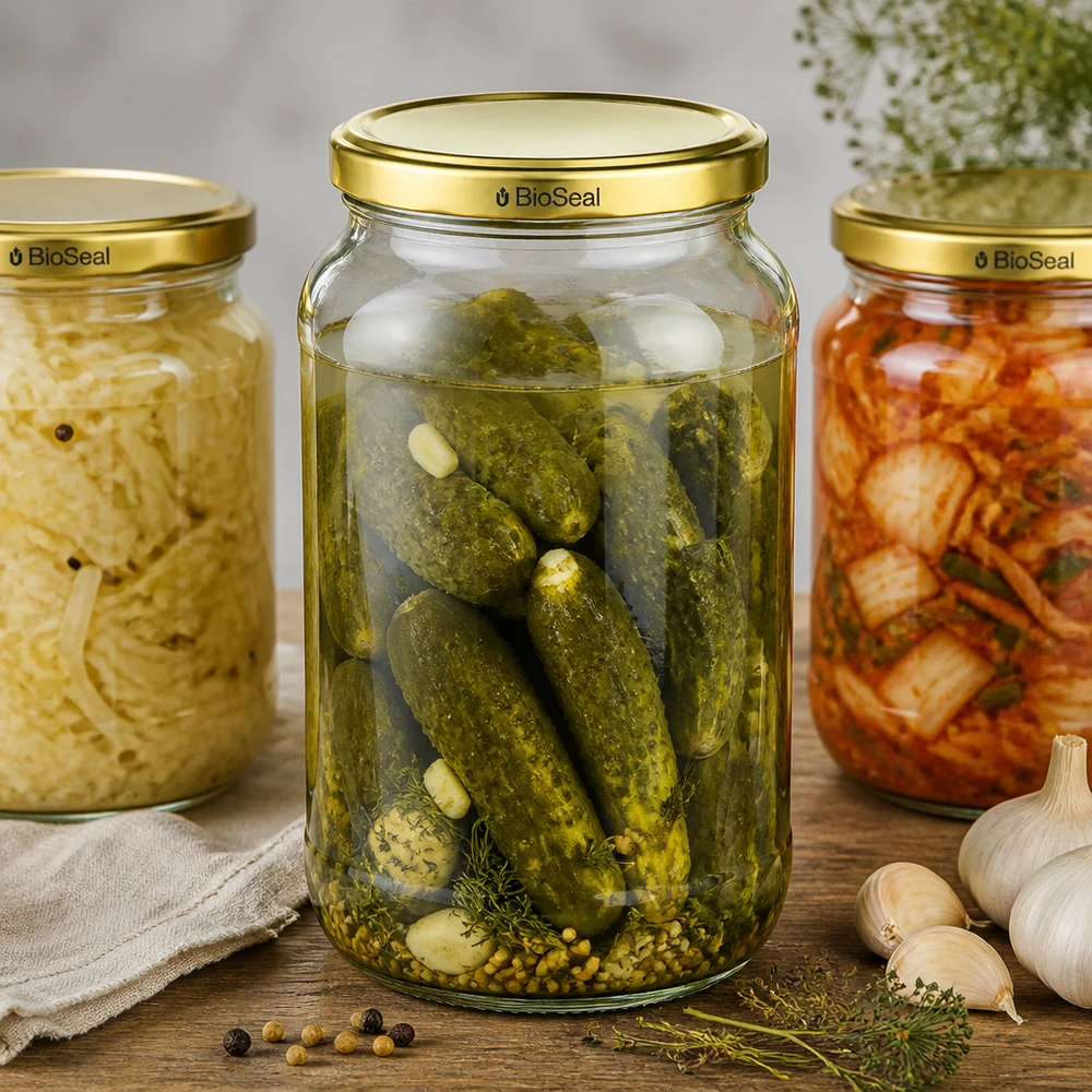 UNiTWIST Runda1062 zestaw słoików do przetworów ogórek kiszony kimchi TO82 pokrywka BioSeal sfermentowana żywność