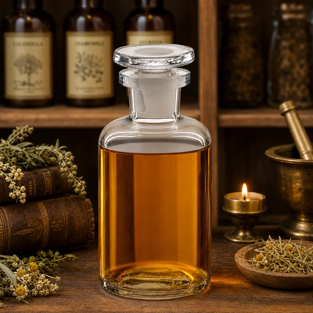 Okrągła butelka na ramię 50 ml, przezroczysta, szklana zatyczka z wąską szyjką Mała szklana buteleczka o pojemności 50 ml z szklanym korkiem, o wąskiej szyjce i zaokrąglonych ramionach, przeznaczona do olejków eterycznych