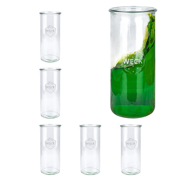 Zestaw 6 słoików Weck 1500 ml, okrągłe szklane słoiki Zestaw 6 słoików Weck 1500 ml, okrągłe szklane słoiki