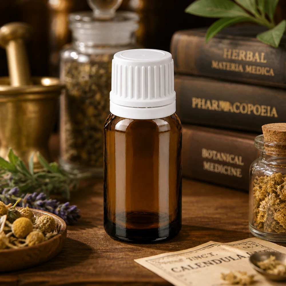 10 ml butelka z kroplomierzem 0,7 mm biały OV BrownLine UT18/10 Wysokiej jakości szklana butelka 10 ml w kolorze brązowym z białym zakraplaczem do użytku profesjonalnego