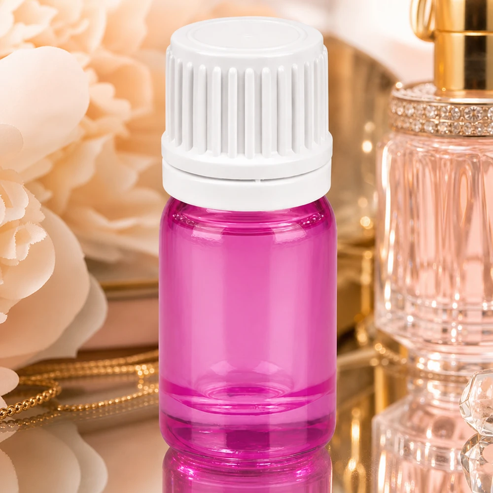 Butelka z zakraplaczem 5 ml 0,7 mm biała zakrętka Originality PurpleLine UT18/5 Wysokiej jakości butelka z zakraplaczem o pojemności 5 ml i otworem dozującym 0,7 mm w kolorze fioletowym do aromaterapii