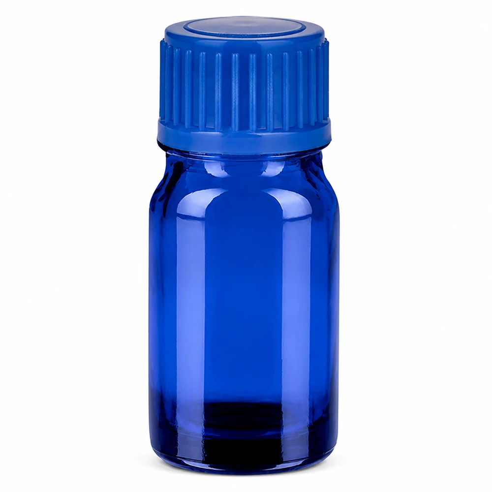 Butelka z niebieskiego szkła o pojemności 5 ml z zakrętką 11 mm do aromaterapii i olejków eterycznych