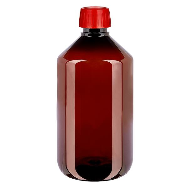 Butelka PET 500ml z nakrętką odgazowującą czerwona Butelka PET 500ml z nakrętką odgazowującą czerwona