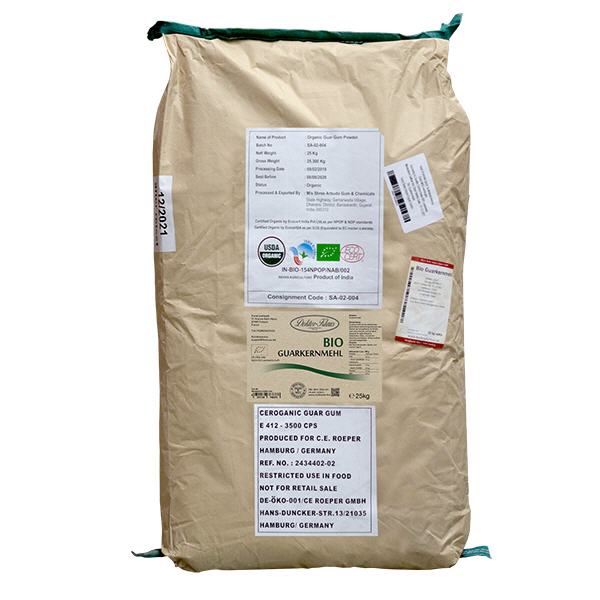 Opakowanie zbiorcze 25 kg organicznej gumy guar Doktor-Klaus. Opakowanie zbiorcze 25 kg organicznej gumy guar Doktor-Klaus.