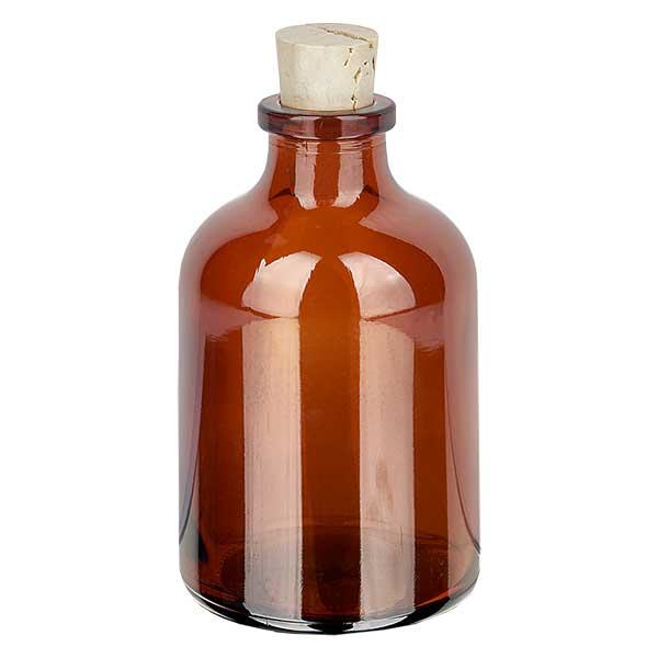 Butelka z bursztynowego szkła 50 ml z korkiem 11/14 mm Butelka z bursztynowego szkła 50 ml z korkiem 11/14 mm