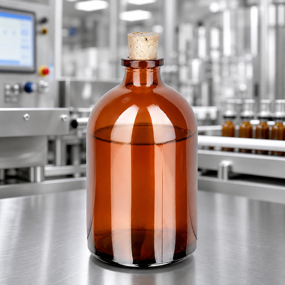 Butelka z bursztynowego szkła 100 ml z korkiem 11/14 mm Braunglas-Vorratsflasche 100ml mit Naturkorken für lichtempfindliche Flüssigkeiten und Öle