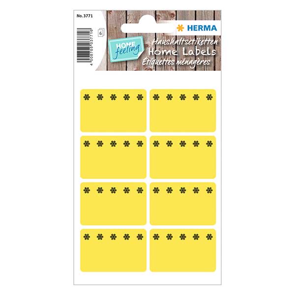 Etykiety do zamra&#380;arek &#380;&#243;&#322;te (48 naklejek) 26x40mm | 6 arkuszy = 48 naklejek papierowych