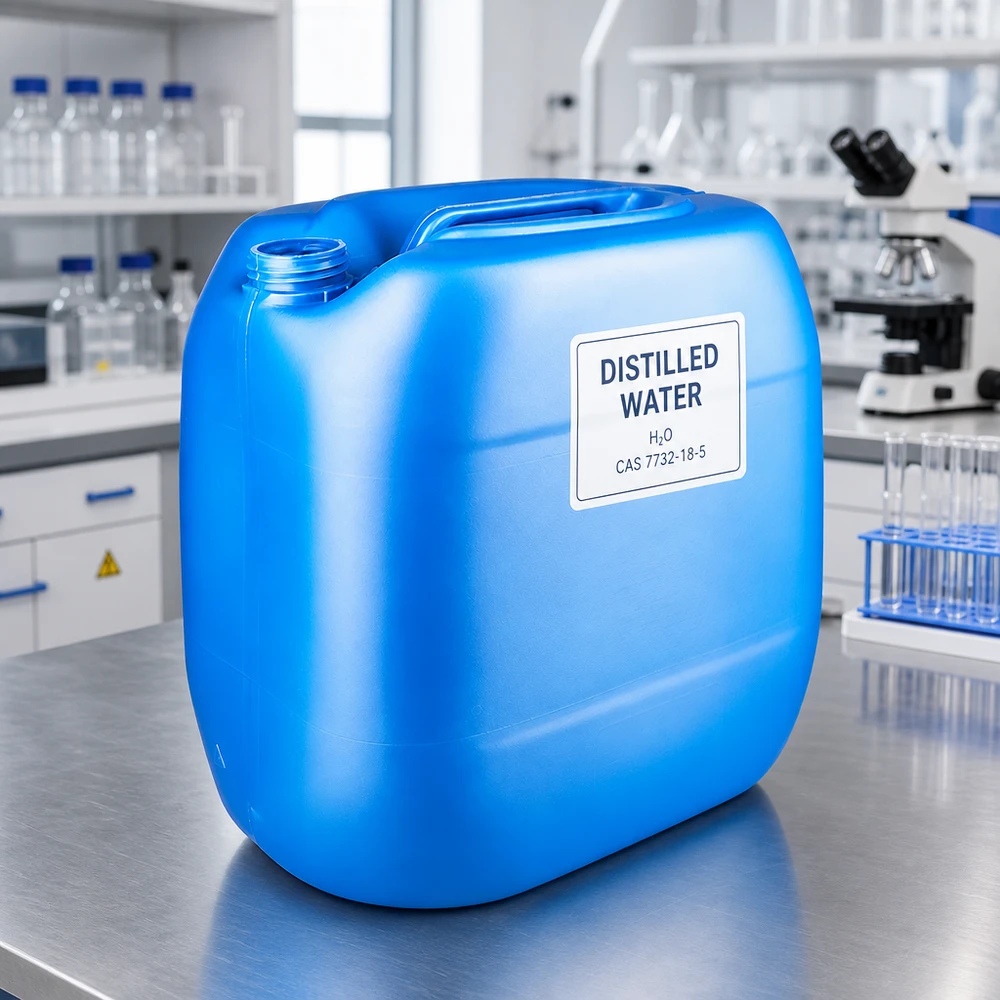 Kanister 30 litrów niebieski bez zamknięcia Wytrzymały, niebieski kanister o pojemności 30 litrów, wykonany z tworzywa HDPE, bez pokrywki, przeznaczony do zastosowań laboratoryjnych i przemysłowych