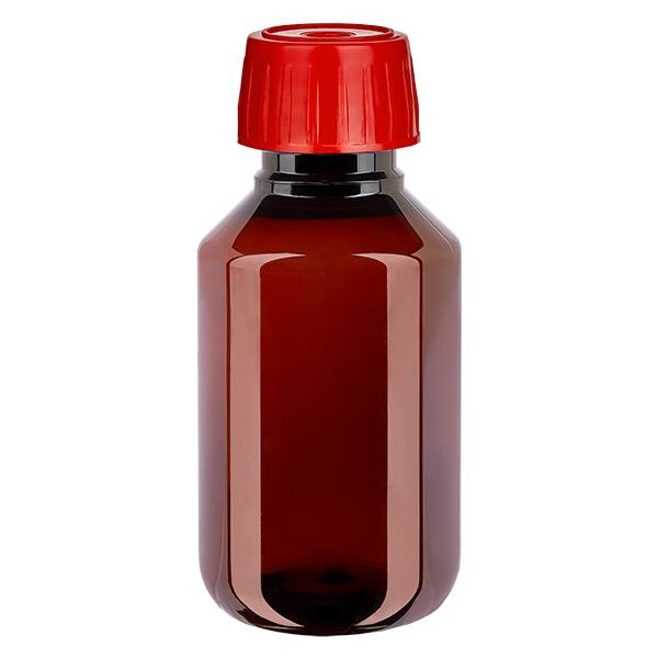 Butelka PET 100ml z nakrętką odgazowującą czerwona Butelka PET 100ml z nakrętką odgazowującą czerwona