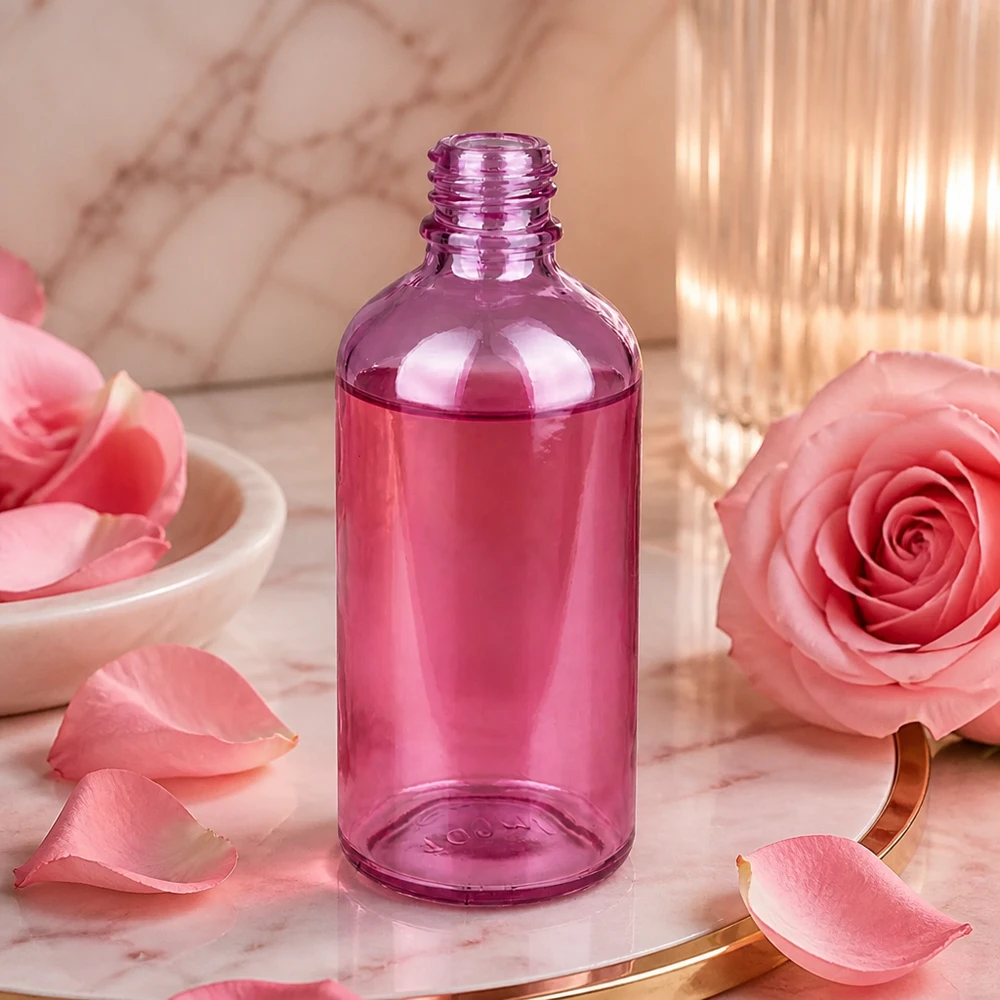Butelka apteczna 100 ml PurpleLine UT18/100 UNiTWIST Elegancka szklana butelka PurpleLine UT18/100 o pojemności 100 ml w kolorze delikatnego fioletu do kosmetyków i aromaterapii