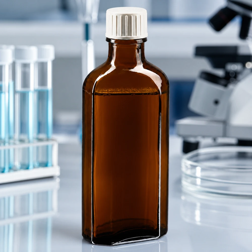 100 ml Brązowa zakrętka Meplat z pierścieniem do nalewania Butelka apteczna chroniąca przed światłem, 100 ml, z brązowego szkła, z pierścieniem do nalewania i zakrętką zabezpieczoną przed dziećmi
