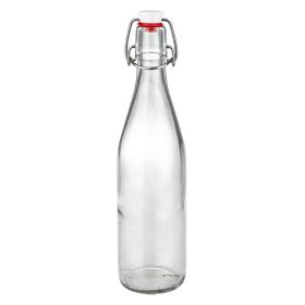 Szklana butelka 500 ml i zamknięcie z uchwytem PVC UNiTWIST 500ml szklana butelka z uchylną górą PVC przezroczysta pusta butelka na napoje do napełniania