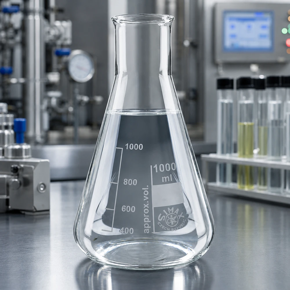 Kolba Erlenmeyera z szeroką szyjką 100 ml Przezroczysta kolba Erlenmeyera 1000 ml o stożkowym kształcie i szerokiej szyjce zapewniającej bezpieczną obsługę