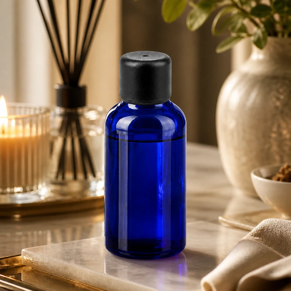 Butelka 30 ml 6 mm SV czarna STD BlueLine UT18/30 Kobaltowo-niebieska butelka aptekarska 30 ml z zakraplaczem do aromaterapii i kosmetyków naturalnych
