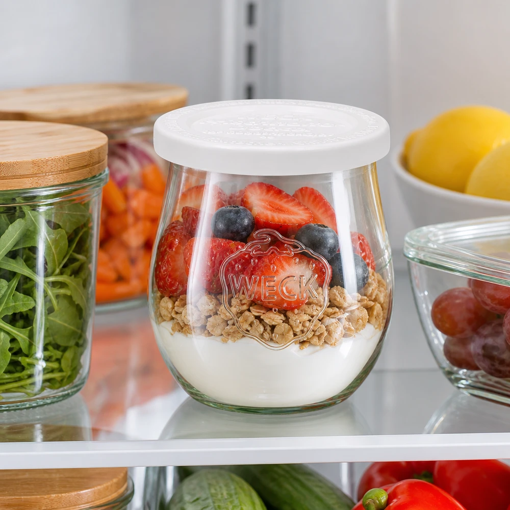 WECK Słoik Tulipan 220ml RR60 Przechowywanie w lodówce - Breakfast Muesli Berries Przechowywanie w słoikach Kuchnia zorganizowana