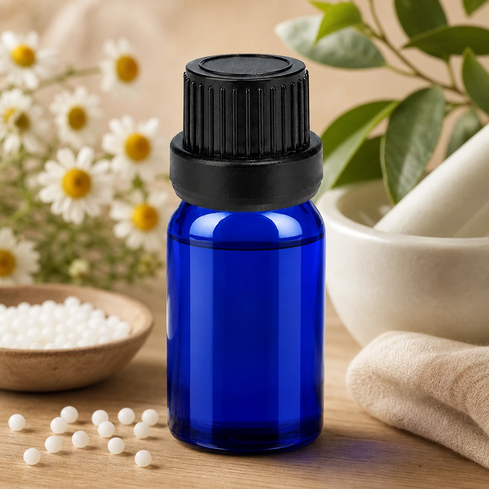 Niebieska szklana butelka 5 ml z precyzyjnym 2 mm zakraplaczem OV BlueLine UT18 do kontrolowanej aplikacji