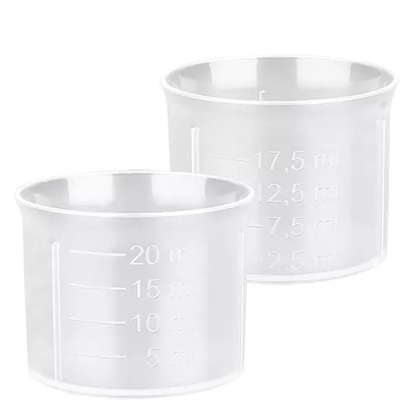 Przezroczysty kubek dozujący 20 ml ze skalą ApoGlas. Jakość farmaceutyczna. Gwint 28 mm. Np. do butelek na leki ApoGlas® Euro. Przezroczysty kubek dozujący 20 ml ze skalą ApoGlas. Jakość farmaceutyczna. Gwint 28 mm. Np. do butelek na leki ApoGlas® Euro.