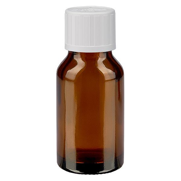 Butelka apteczna brązowa 15ml zakrętka biała KiSi St Butelka apteczna brązowa 15ml zakrętka biała KiSi St