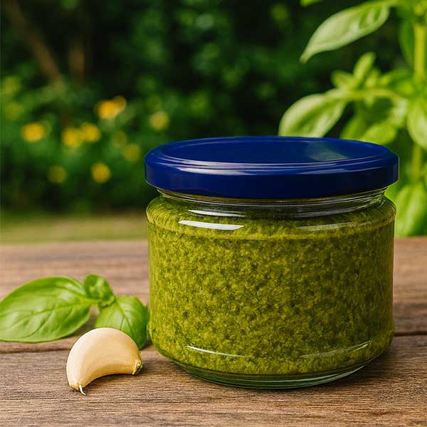 330 ml okrągła szklanka + pokrywka BasicSeal niebieska UNiTWIST