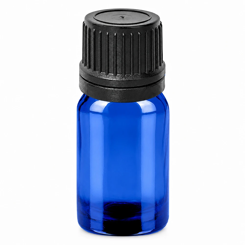 Butelka z zakraplaczem 5 ml 1 mm czarna OV BlueLine UT18/5 Butelka z zakraplaczem 5 ml w kolorze niebieskim z czarną zakrętką do precyzyjnego dozowania płynów