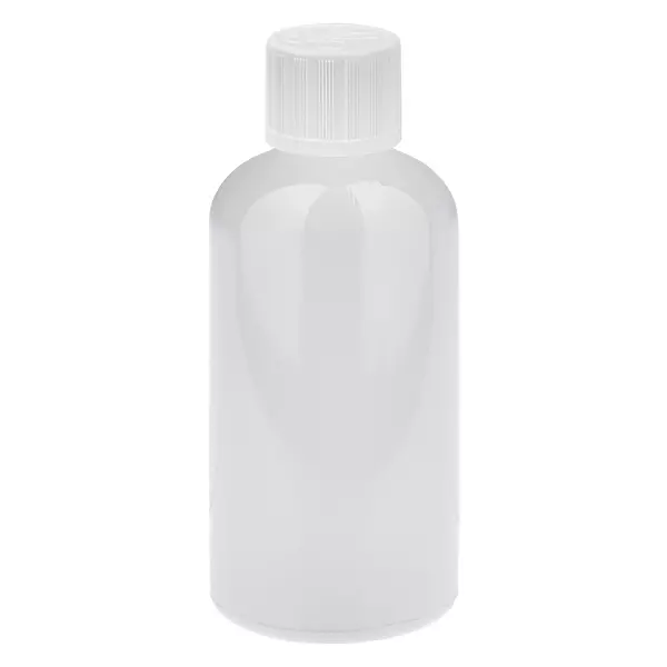 Butelka z zakraplaczem 100 ml, 1,2 mm, biała, standardowa z zamknięciem zabezpieczającym przed dziećmi WhiteLine UT18/100